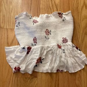 Floral tube top. Ties in the back